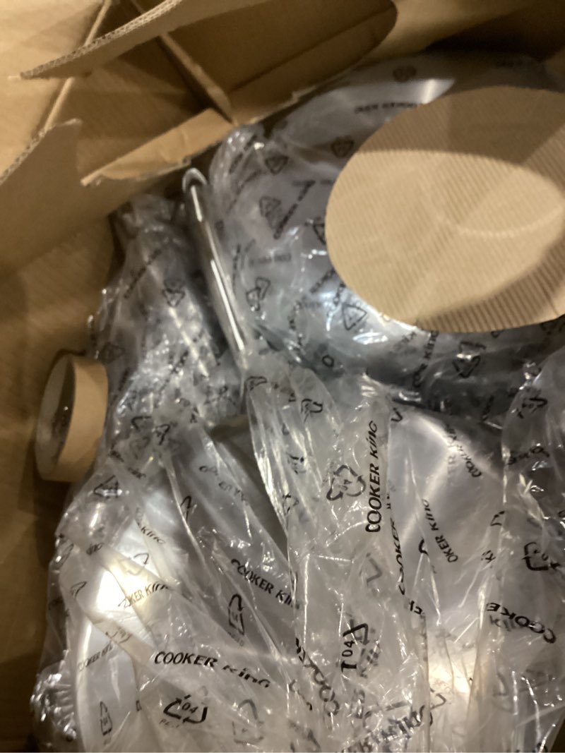 Condition photo showing As Is for COOKER KING Stainless Steel Cookware Set, Pots and Pans Set with Lids, Frying Pans, Saucepan, Saute Pan & Stock Pot, Non Stick, Non Toxic, Induction, Oven, Dishwasher Safe, PFOA Free 8