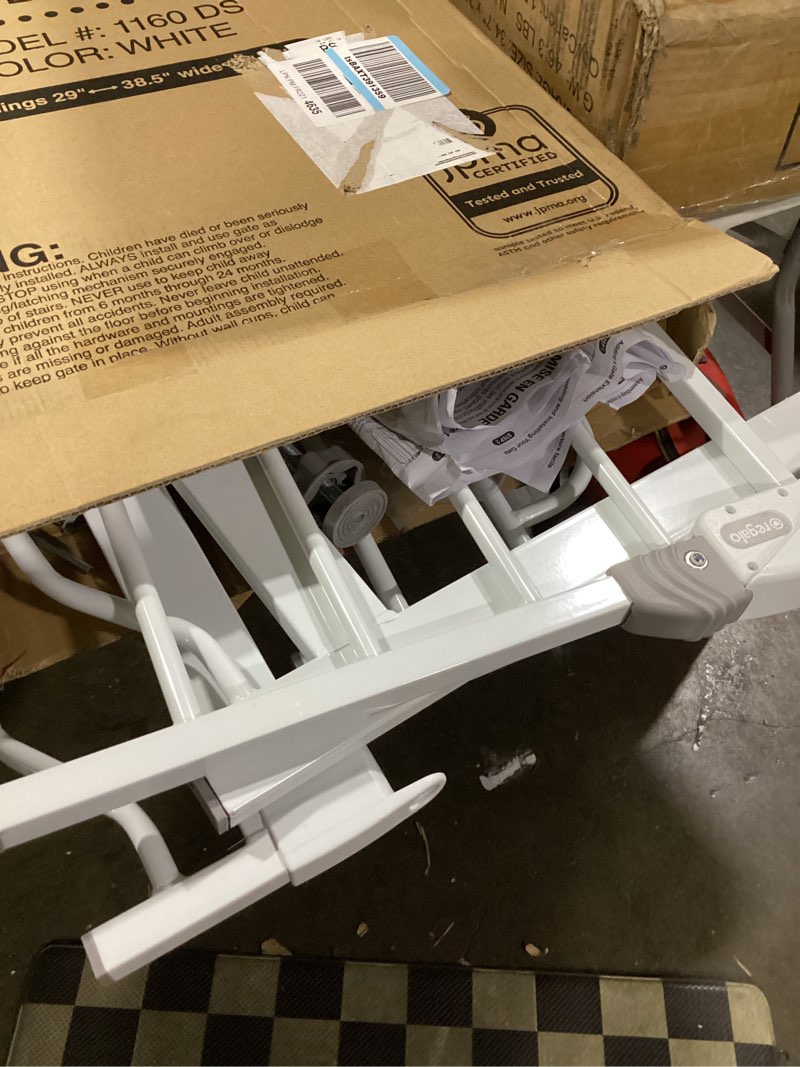 Condition photo showing As Is for (similar to )29-55 inch extra wide baby/dog gate, pressguard p7, metal auto close, pressure mounted pet door for doorways, no need tools and drilling, with wall cups, white white 30\"tall 29\"-55\" wide