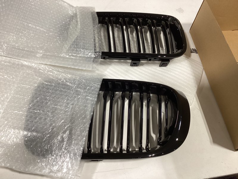 Condition photo showing New/Like New for x autohaux 1 pair glossy black car hood kidney bars front grille double line 4 door for bmw x3 2015-2017