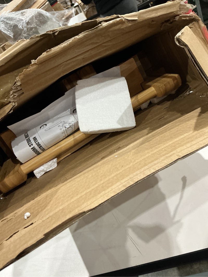 Condition photo showing Good Condition for zhuoyue bamboo spa bath shower stool & bench with storage shelf, shower bath seats for adults seniors women elderly tileable 24 x 13.4 x 18.5 inches+beige