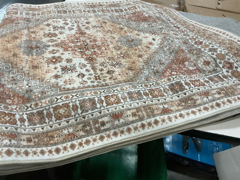 Condition photo showing Good Condition for Kitchen Runner Rug Non Slip Washable 2.5x10, Soft Ultra-Thin Entryway Rug Runners for Hallways, Carpet Runner for Living Room,Kitchen, Laundry, Bathroom(Orange,2.5'x10') Orange 2'6" x 10' (Runner)