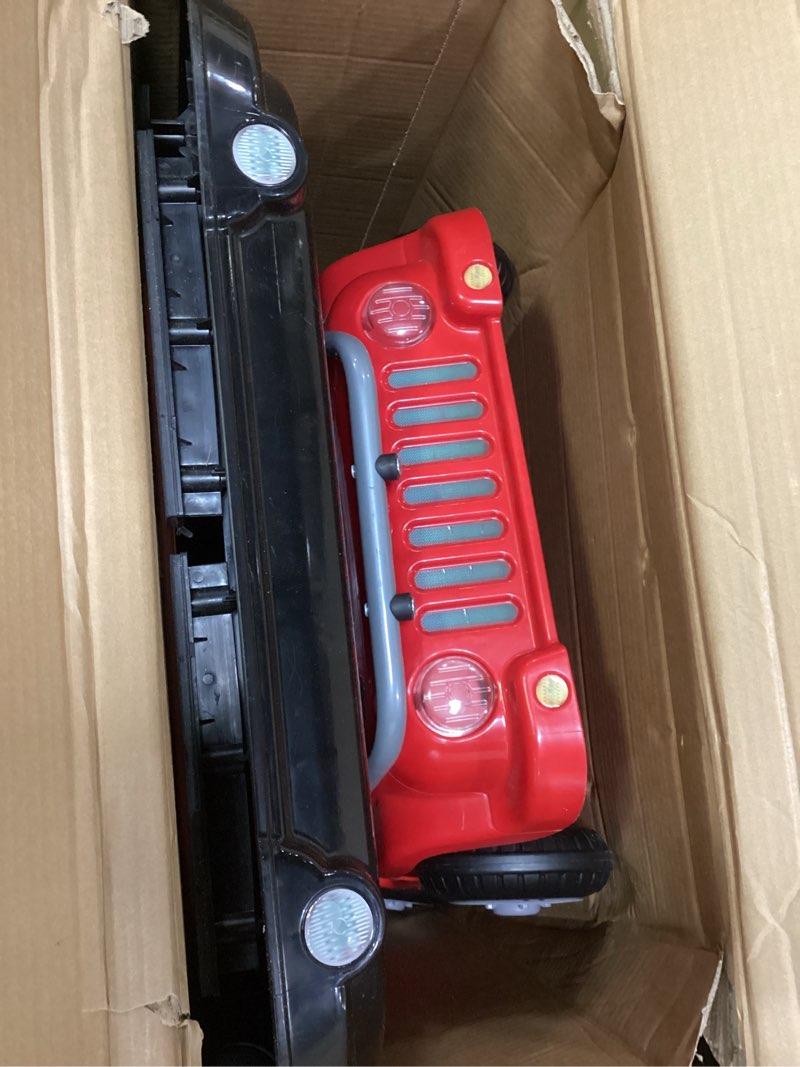 Condition photo showing As Is for jeep classic wrangler 3-in-1 grow with me walker by delta children, red