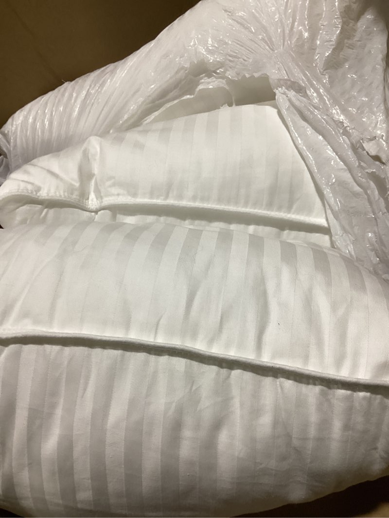 Condition photo showing New/Like New for (similar to) amazon basics down alternative pillows for stomach and back sleepers, soft density, standard size 26\" x 20\", white, 2-pack standard (pack of 2) soft pillow
