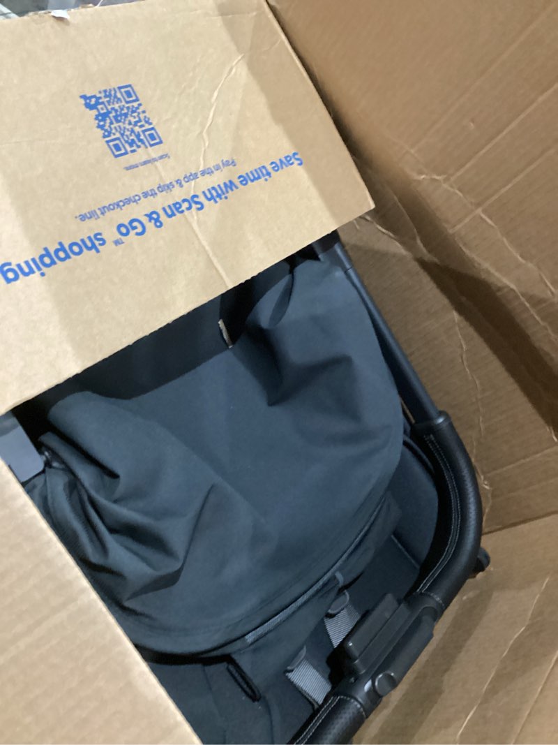 Condition photo showing As Is for UPPAbaby Minu V3 Travel Stroller | Lightweight + Compact Design | One-Hand Fold + Unfold | from Birth + Overhead Compatible | Jake (Charcoal/Carbon Frame/Black Leather)