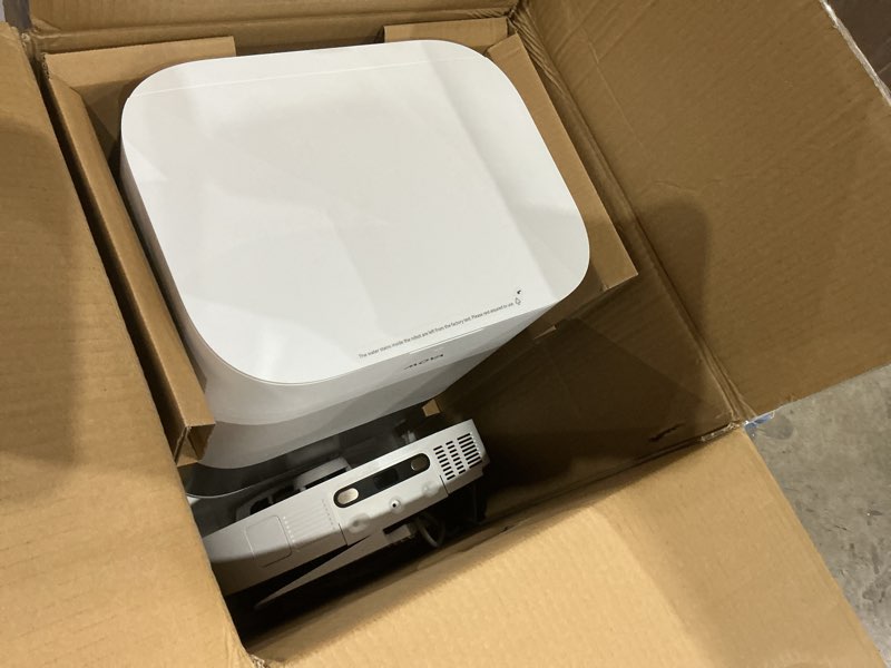 Condition photo showing As Is for mova p10 pro ultra robot vacuum and mop 13,000pa suction, 140°f hot water auto mop washing & drying, dual spinning extenable mop,10.5mm lifting for carpet, 360°obstacle avoidance, app control p10pro ultra
