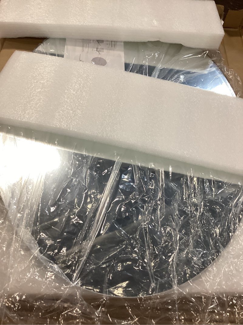 Condition photo showing Good Condition for oval frameless wall mirror, 20 x 28 inch, beveled edge bathroom mirror | perfect above double vanity beveled edge design crystal-clear reflection easy wall mount oval 28"l x 20"w