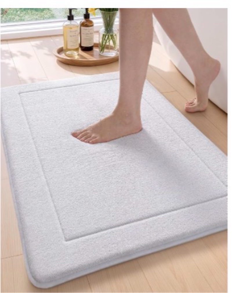 Color&Geometry Thick Memory Foam Bathroom Rugs Non Slip, Super Absorbent Bathmat, Washroom Carpet, U