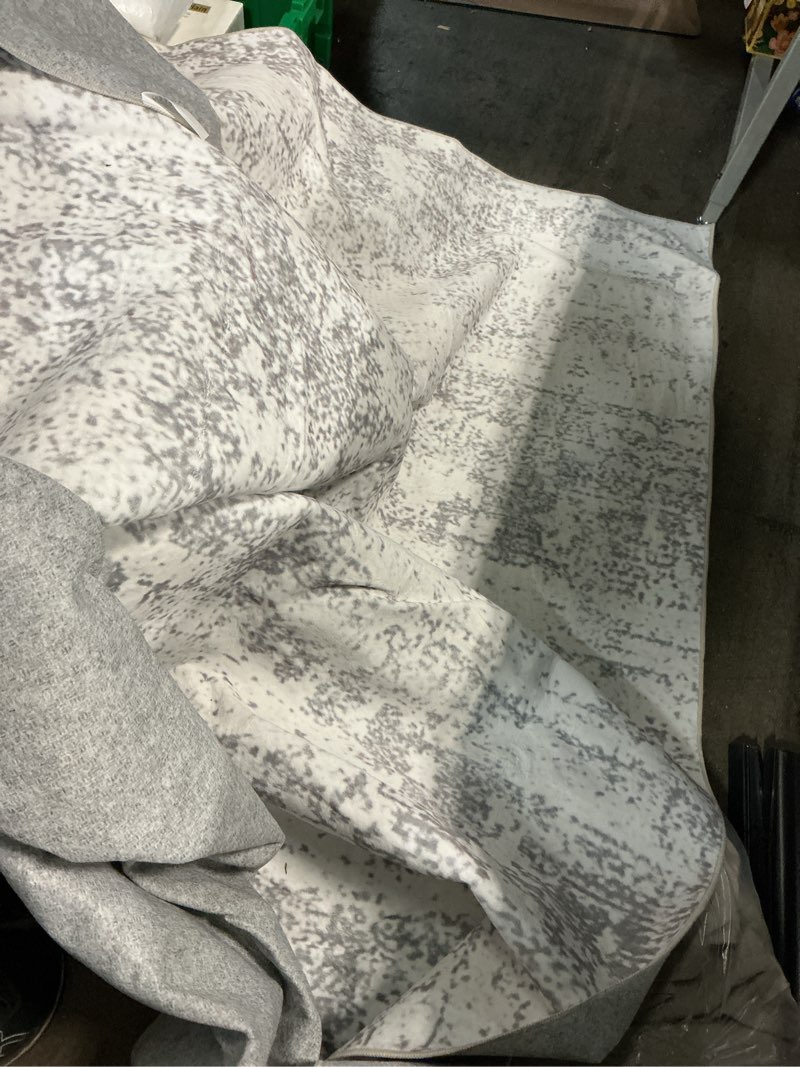 Condition photo showing As Is for 8x10 area rugs for living room - washable rug modern abstract soft large neutral non-slip carpet indoor floor stain resistant thin carpets for bedroom dining room farmhouse nursery home office grey grey 8' x 10' (rectangular)