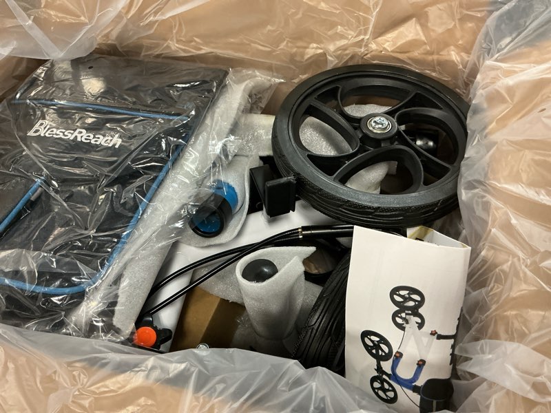 Condition photo showing Good Condition for knee scooter?knee scooter for adults for foot surgery?knee walker for foot injuries compact crutch alternative with dual braking system (blue)