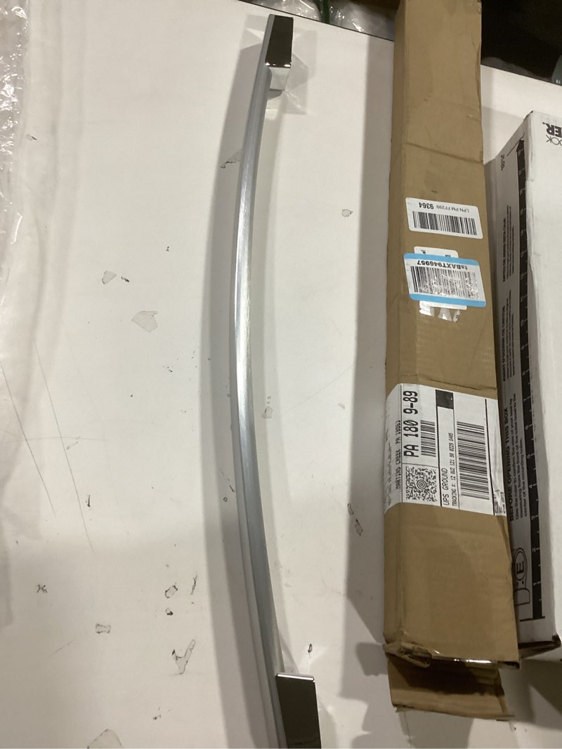 Condition photo showing Good Condition for WR12X37485 Stainless Steel Freezer Door Handle - Direct Replacement for GE Refrigerator, Replaces PD00074459 4975820 AP7018698 PS16554855 EAP16554855.Fits GWE19JMLWFES GNE25JMKXFES GFE24JMKTFES