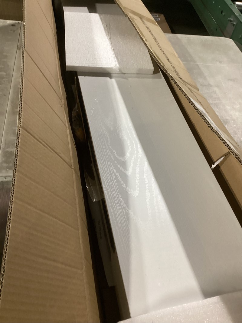 Condition photo showing Good Condition for bayka floating shelves, 48 inches long heavy duty wall mounted rustic wood shelves for bathroom, bedroom, living room, kitchen, office, hanging shelf for books/storage/decor(white,set of 2) c. white - modern minimalist style 48inches