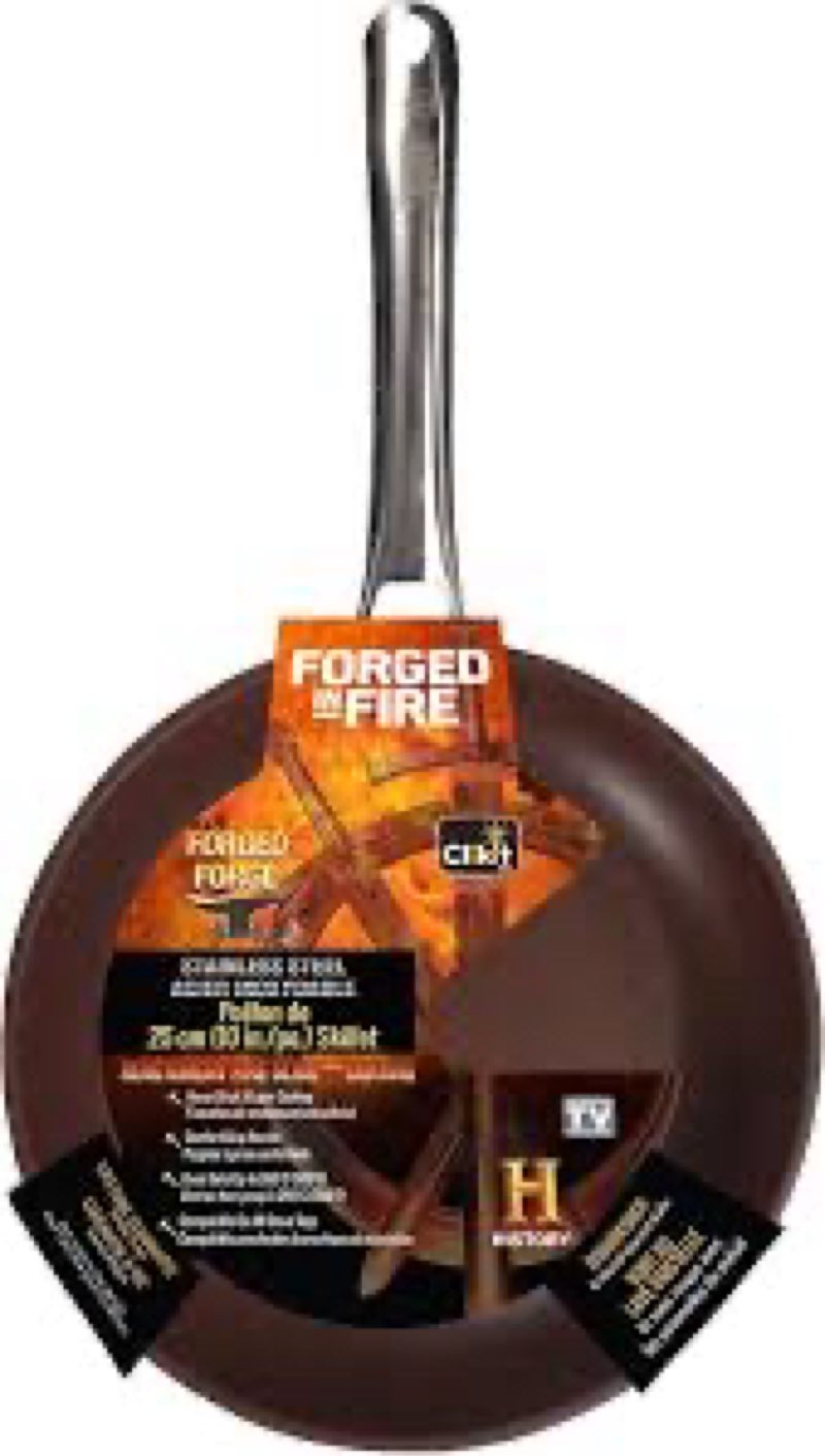 GOPEO History - Forged in Fire - 12 Inch Stainless Steel Non Stick Skillet - Comfort Grip Handle - Oven Safe up to 500 - Compatiable On All Stovetops