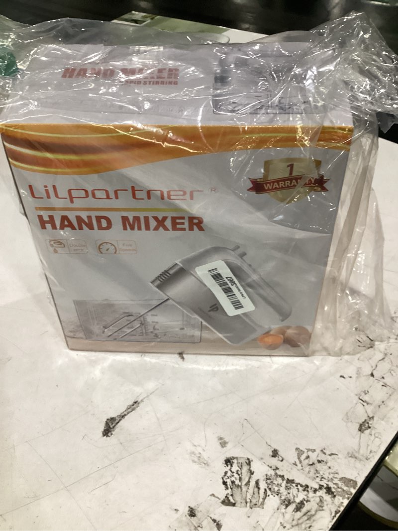 Condition photo showing As Is for hand mixer electric, 450w kitchen mixers with scale cup storage case, turbo boost/self-control speed + 5 speed + eject button + 5 stainless steel accessories, for easy whipping dough, cream, black