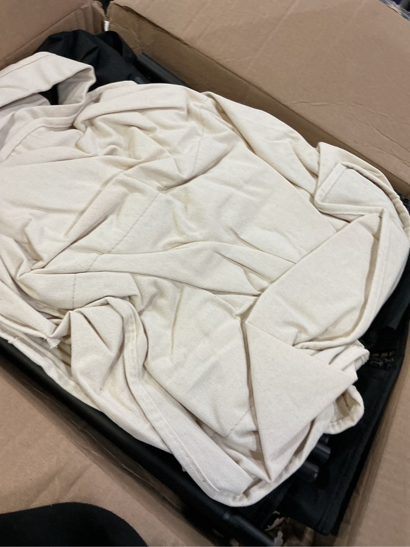 Condition photo showing As Is for STO STO Laundry Hamper 3 Section, 120L Rolling Laundry Sorter Cart with Removable and Washable Liner Bag, Clothes Hamper with Wheels and Metal Handle for Laundry Room and Bedroom Beige 3-Section