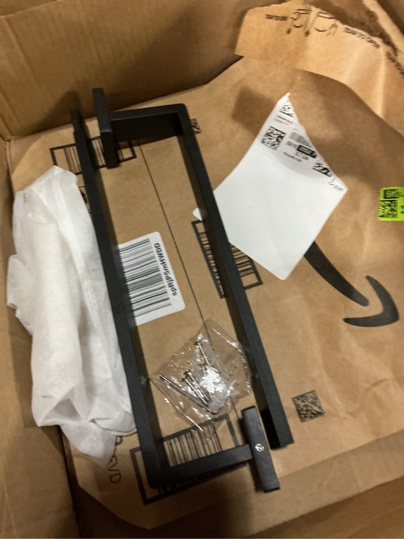Condition photo showing As Is for hansgrohe addstoris modern towel bar, 24" in matte black, 41747670 matte black single towel rail