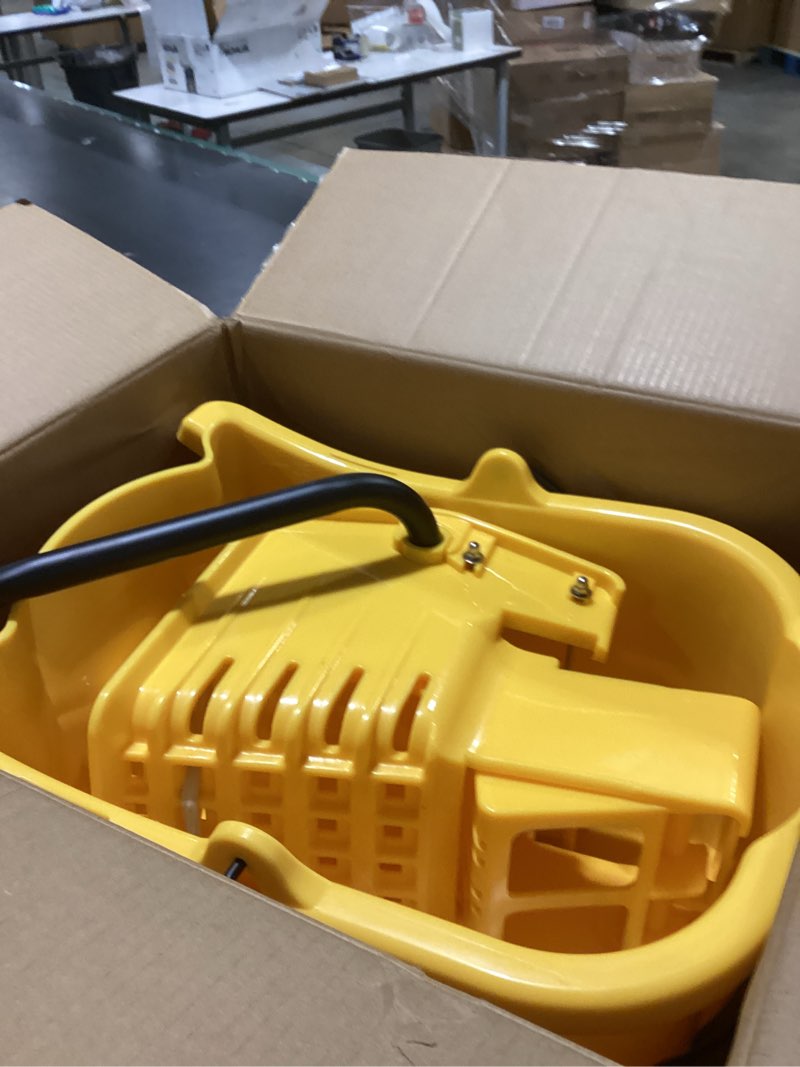 Condition photo showing New/Like New for Amazon Basics Side Press Wringer Combo Commercial Floor Cleaning Rectangular Mop Bucket on Wheels, 35-Quart, Yellow