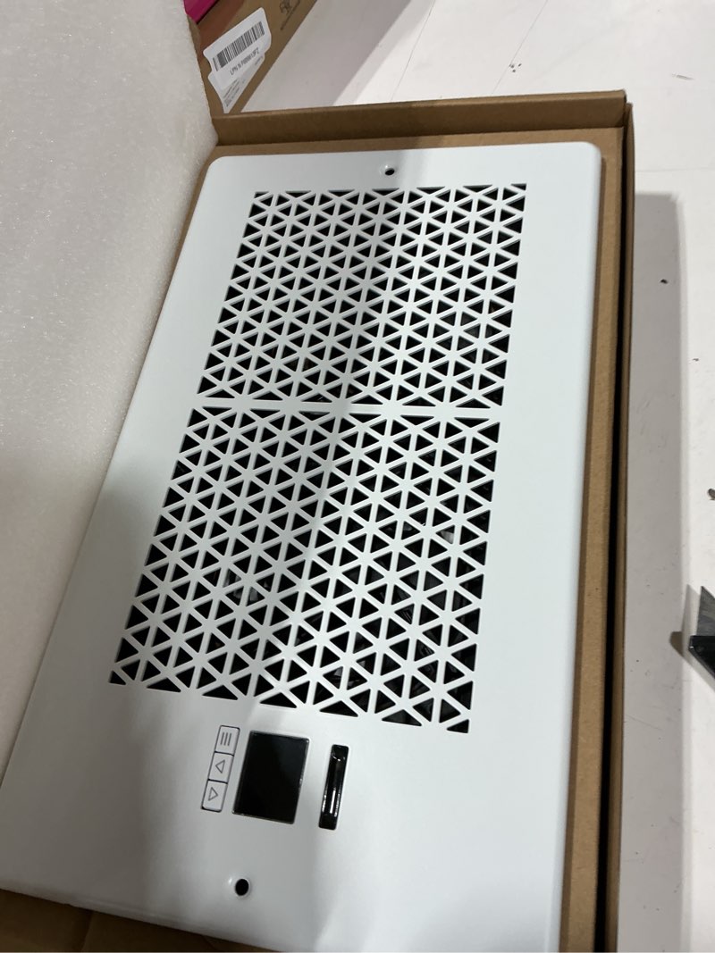 Condition photo showing New/Like New for matulsa register booster fan for 6" x 12" register holes with remote control and thermostat, 10-speeds floor vent fans booster - enhances ac heating&cooling airflow, quiet air duct fan for wall, white white 6" x 12" 1