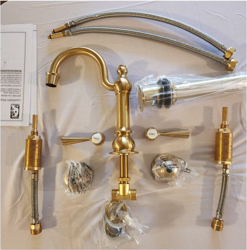 Water Creation F2-0012-06-TL Vintage Classic Widespread Bath Faucet – Satin Gold – Splash Afrika