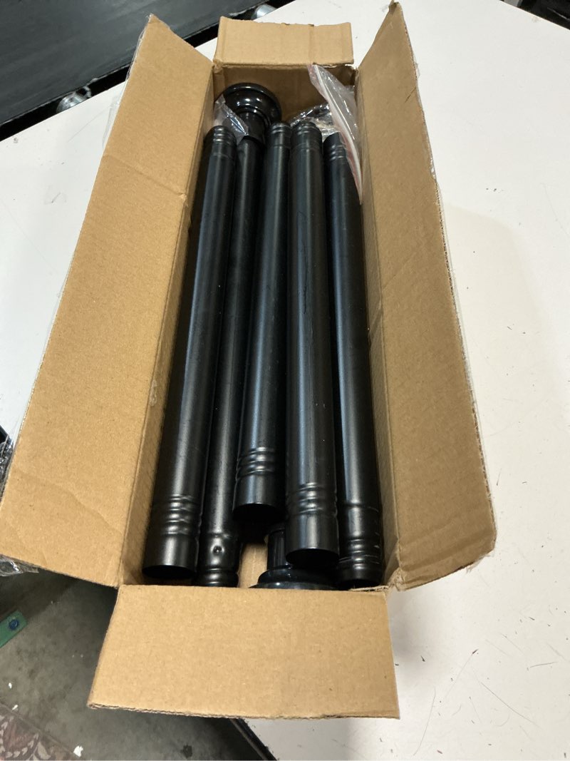 Condition photo showing Good Condition for black long curtain rod tension shower curtain rods 30 to 120 inch adjustable spring heavy duty rods for bathroom windows outdoor no drill no slip spliced and telescopic design black 30-120“