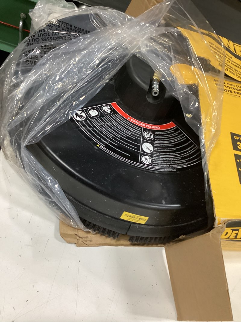 Condition photo showing As Is for dewalt universal 18 in. surface cleaner for cold water pressure washers rated up to 3700 psi