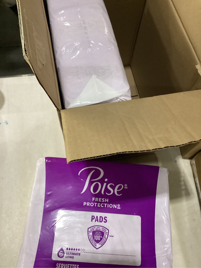 Condition photo showing Good Condition for poise incontinence & postpartum pads for bladder leaks, 6 drop ultimate absorbency, long length, 90 count, packaging may vary