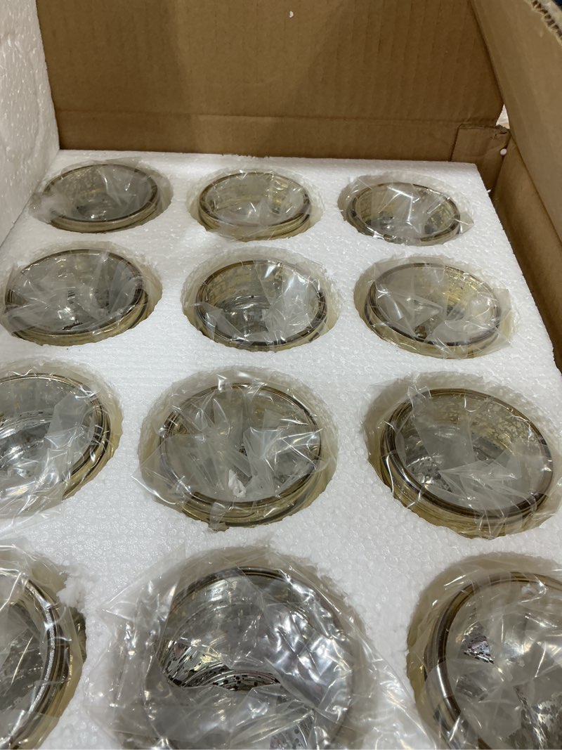 Condition photo showing New/Like New for fun express gold mason jars 12 pack - premium glass mason jar set for wedding centerpieces, table decorations & party events | decorative vintage-style vases for flowers, home decor & diy projects