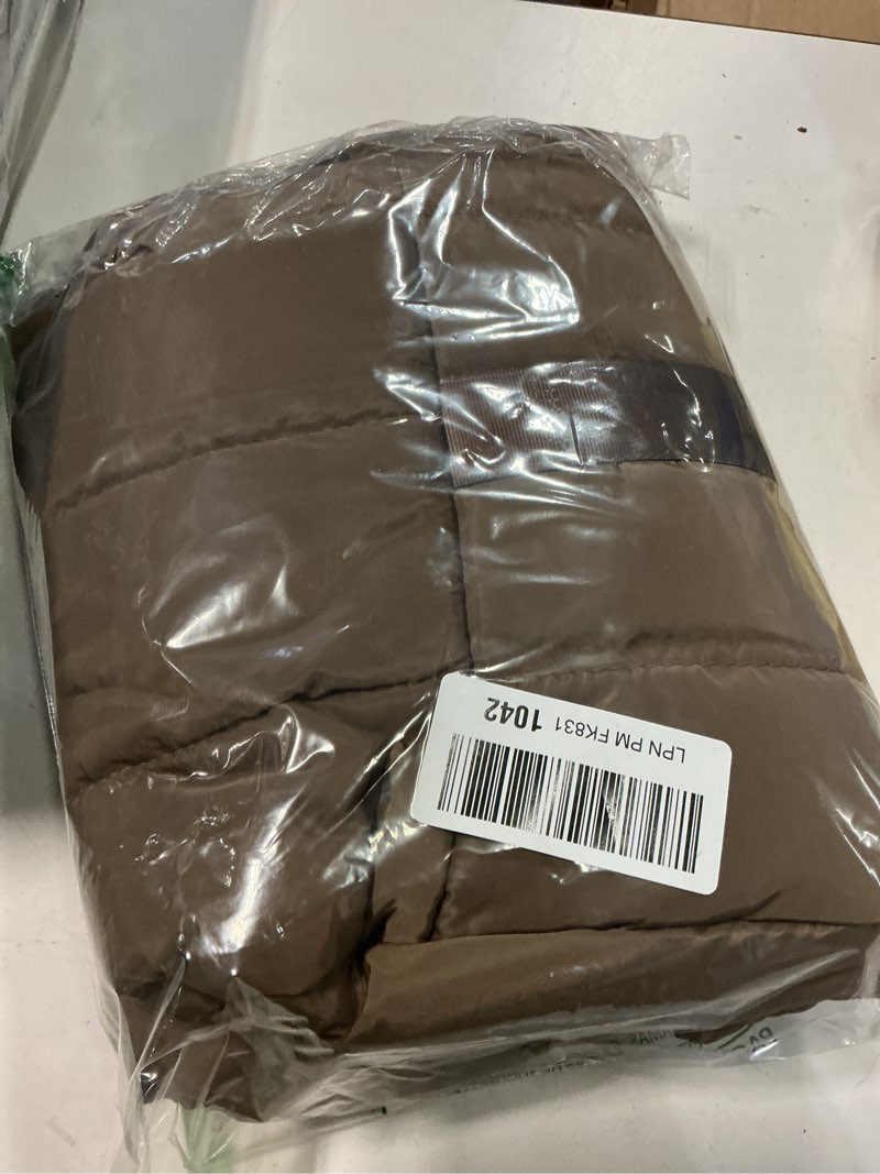 Condition photo showing Good Condition for Puffer Tote Bag for Women, Lightweight Puffy Work Handbag Teacher Nurse Quilted Shoulder Bag for School Travel Gym | Cloud Bag w/ Zipper, Daily College Bags, 15.6" Computer Bag, Clinical Nursing Bag, 40 OZ Tumbler Holder, Ideal Gift for Women Dark Khaki