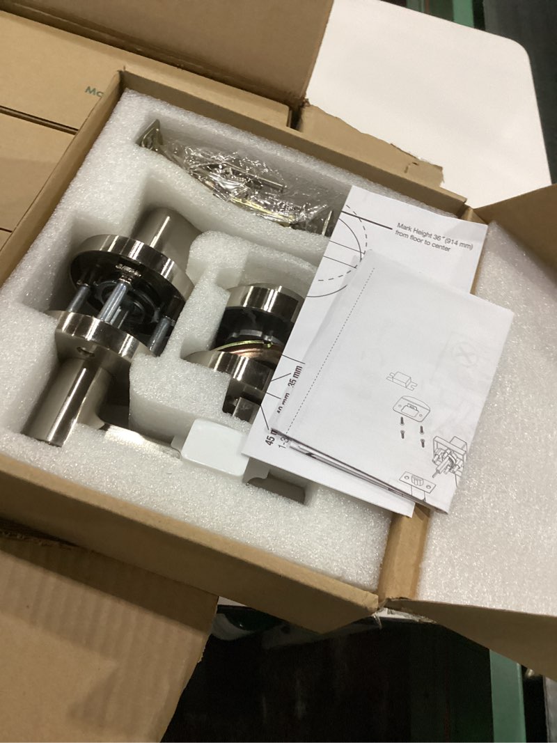 Keyed Alike Front Door Handle and Deadbolt Set,Roundness Heavy Duty Door Handle with Deadbolt Locks,Deadbolt Lock and Door Knob Set for Exterior Doors (Satin Nickel,4pack) 4pack-set Satin Nickel