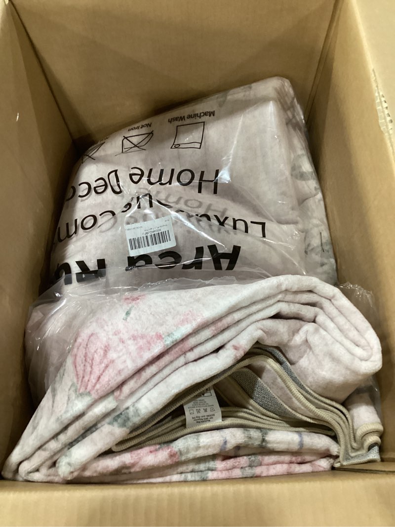 Condition photo showing Good Condition for wonnitar floral bow print 8x10 area rugs, washable pink rugs for bedroom girls, boho ultra-thin soft non slip carpet for nursery living room kids room classroom decor, light pink 8' x 10' light pink
