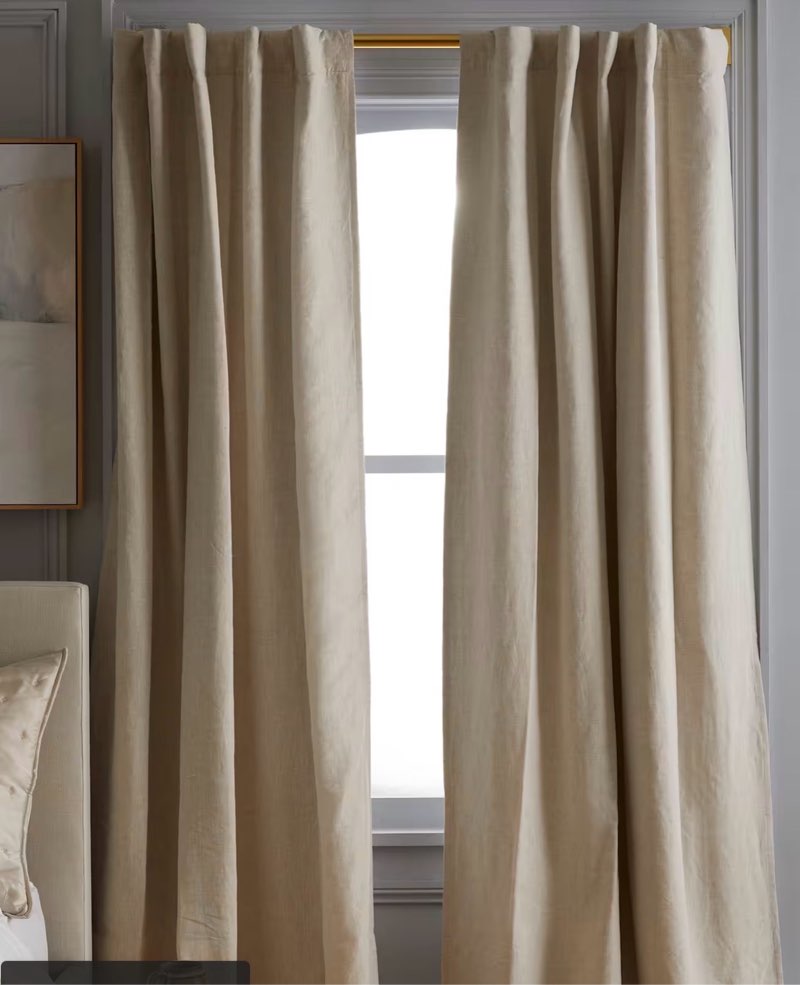 European Linen Room Darkening Curtain Color: Flax Size: 96x84