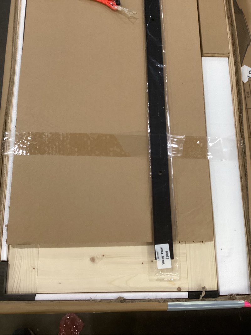 Condition photo showing Good Condition for preassembled 36x84 (double 18x84) inch clear glass french interior door with 6.6ft barn door hardware kit included, spruce wood support diy dyeing, easy assembly double 18"x84" doors with hardware