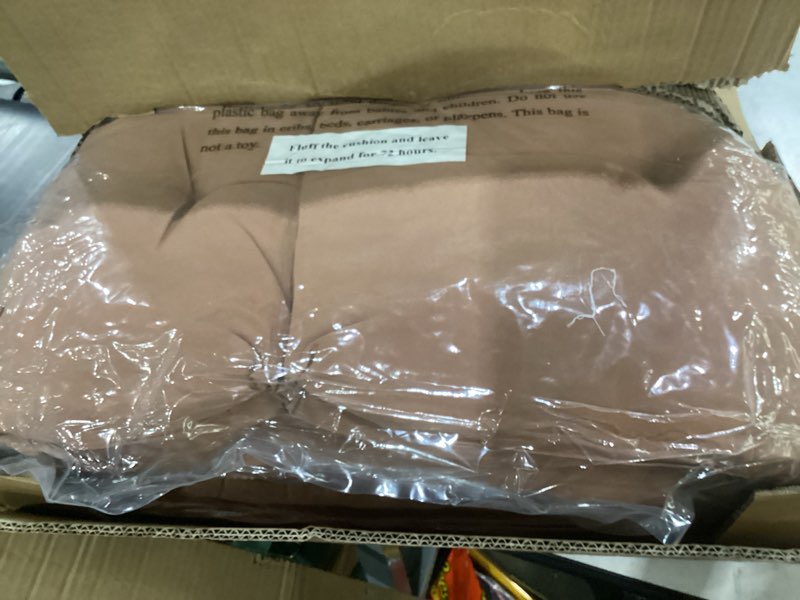 Condition photo showing New/Like New for eagle peak tufted outdoor/indoor high back patio chair cushions, 2 pack, 46'' x 22'', mocha mocha pack of 2
