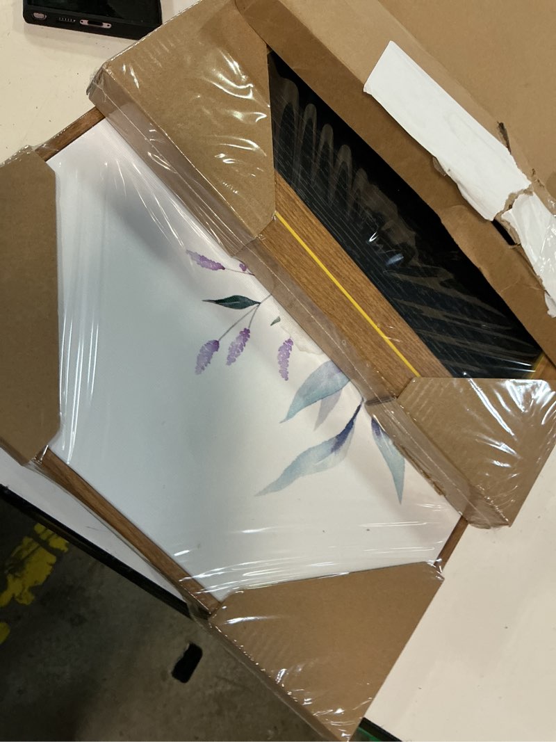Condition photo showing New/Like New for set of 2 watercolor floral wall art purple blossom peony canvas art prints nature flower botanical wall decor framed and ready to hang for living room bedroom bathroom home wall decoration, 11x14 inch purple peony rose 14l" x 11w"