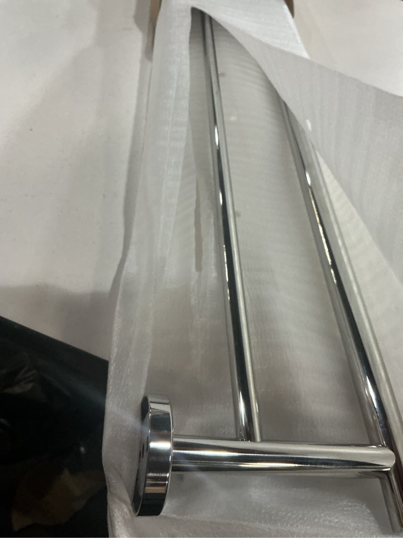 Condition photo showing Good Condition for JQK Double Bath Towel Bar, 30 Inch 304 Stainless Steel Thicken 0.8mm Towel Rack for Bathroom, Towel Holder Polished Chrome Wall Mount, Useable Length 27 Inch, TB100L27-CH 30 Inch Chrome