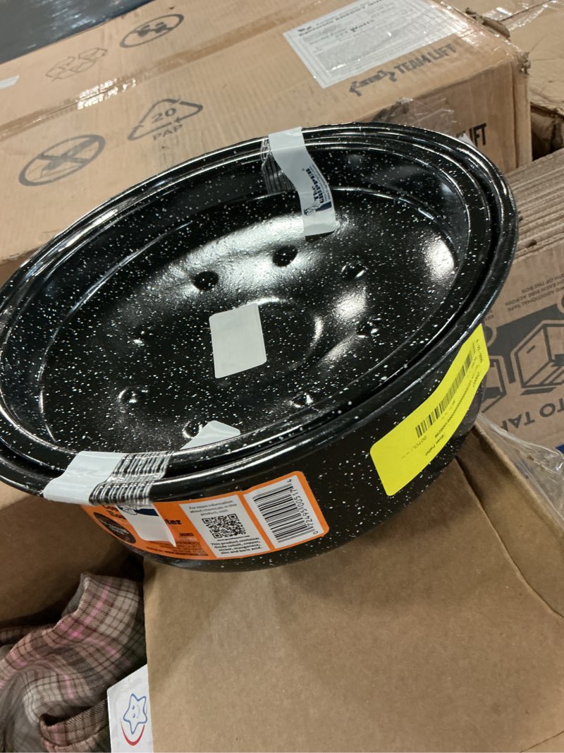 Condition photo showing Good Condition for granite ware cookware - since 1871 - covered round roaster - roasting pan for oven, grill, stovetop pan - specked black, 9.75 inch