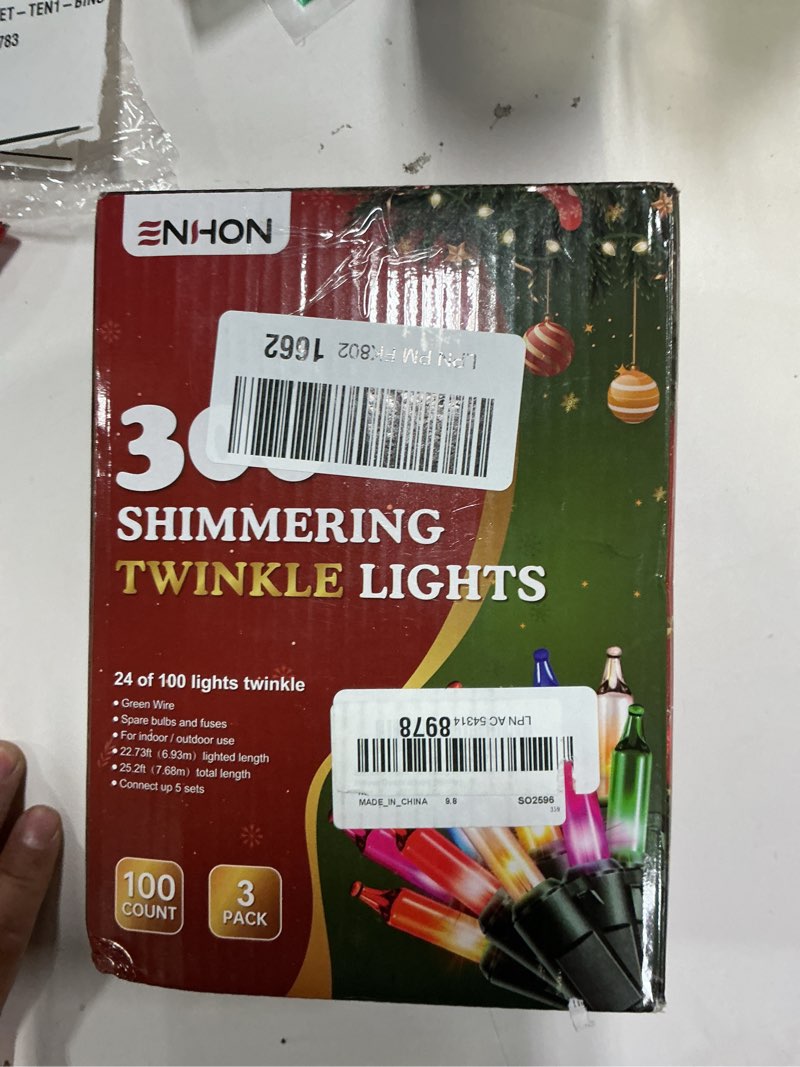 Condition photo showing Good Condition for BrizLabs Clear Christmas Lights Outdoor 300 Count 69.6ft Incandescent Christmas Lights Connectable Warm White Light String UL Certified Xmas Mini Light Green Wire for Indoor Tree Holiday Party Decor