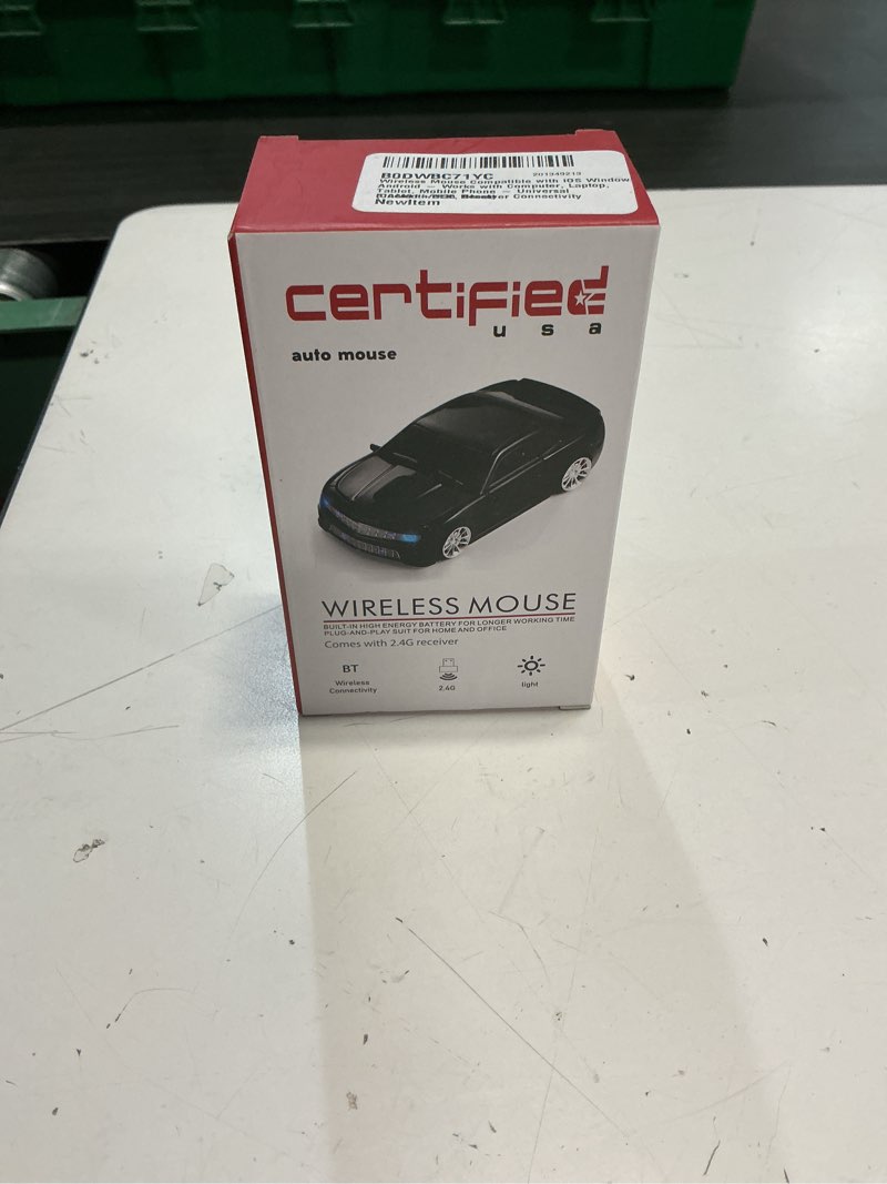 Condition photo showing New/Like New for certified wireless mouse compatible with ios windows android - works with computer, laptop, tablet, mobile phone - universal bluetooth/usb receiver connectivity (cam01-blk, black)