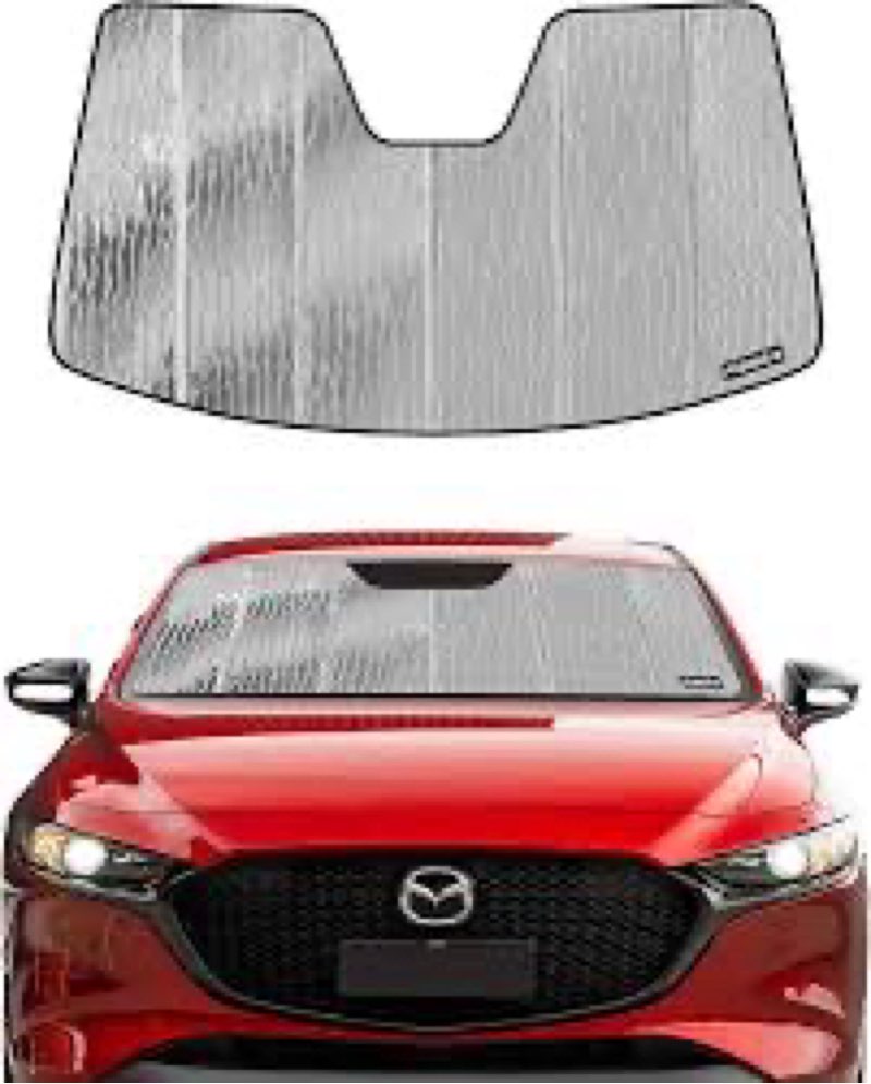 Pigenius Windshield Sun Shade for Mazda 3 2019-2025,Front Window Sunshade,6 Layers Sun Shield,Block 