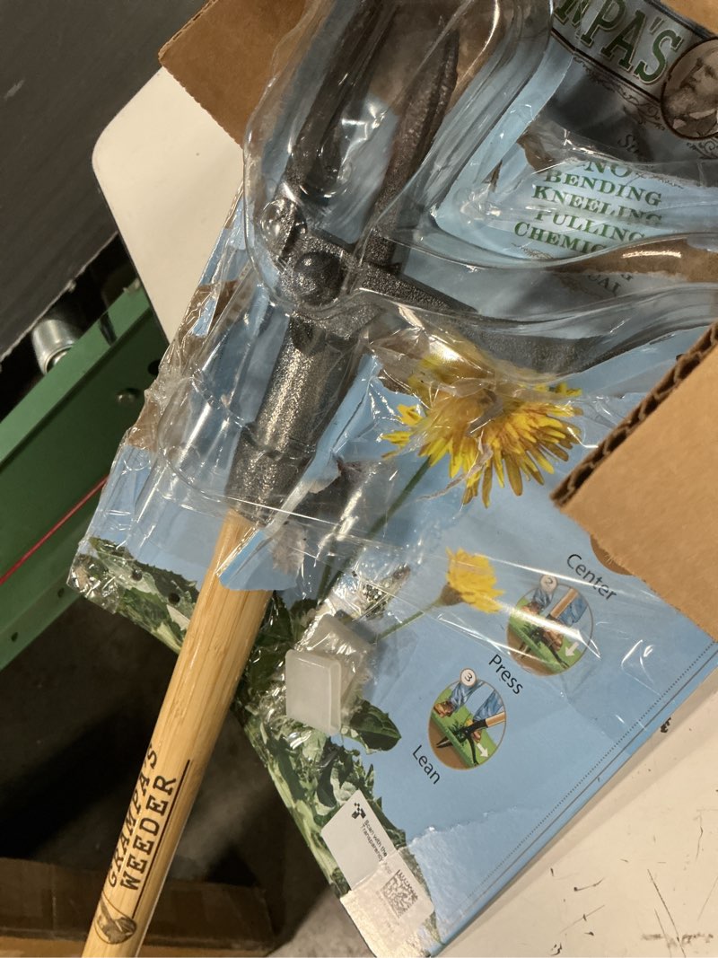 Condition photo showing Good Condition for grampa's weeder - the original stand up weed puller tool with long handle - made with real bamboo & 4-claw steel head design - easily remove weeds without bending, pulling, or kneeling.