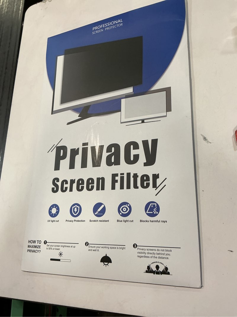 Condition photo showing New/Like New for [2-Pack] 24 Inch Privacy Screen for Computer Monitor 16:9 Aspect Ratio, Eye Protection Anti Blue Light Glare Shield, 24inch Removable Black Blackout Anti Spy Desktop Security Private Filter