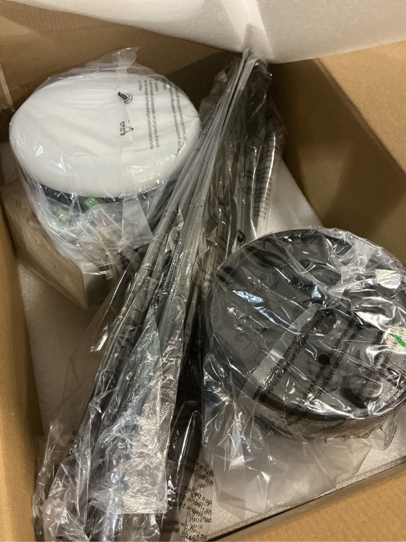 Condition photo showing Good Condition for surtime 42" ceiling fans with lights-low profile ceiling fan with light and remote/app control,flush mount,dc reversible,led dimmable blakc ceiling fans for bedroom,indoor/outdoor patio use 42in black