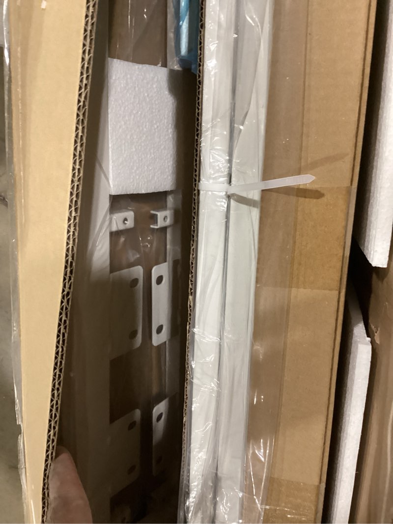 Condition photo showing New/Like New for Seventable Bed Frame Twin Size with Charging Station, LED Bed with Upholstered Storage Headboard, Metal Platform Bed with Under Bed Storage, No Box Spring Needed, Noise Free, Easy Assembly, White