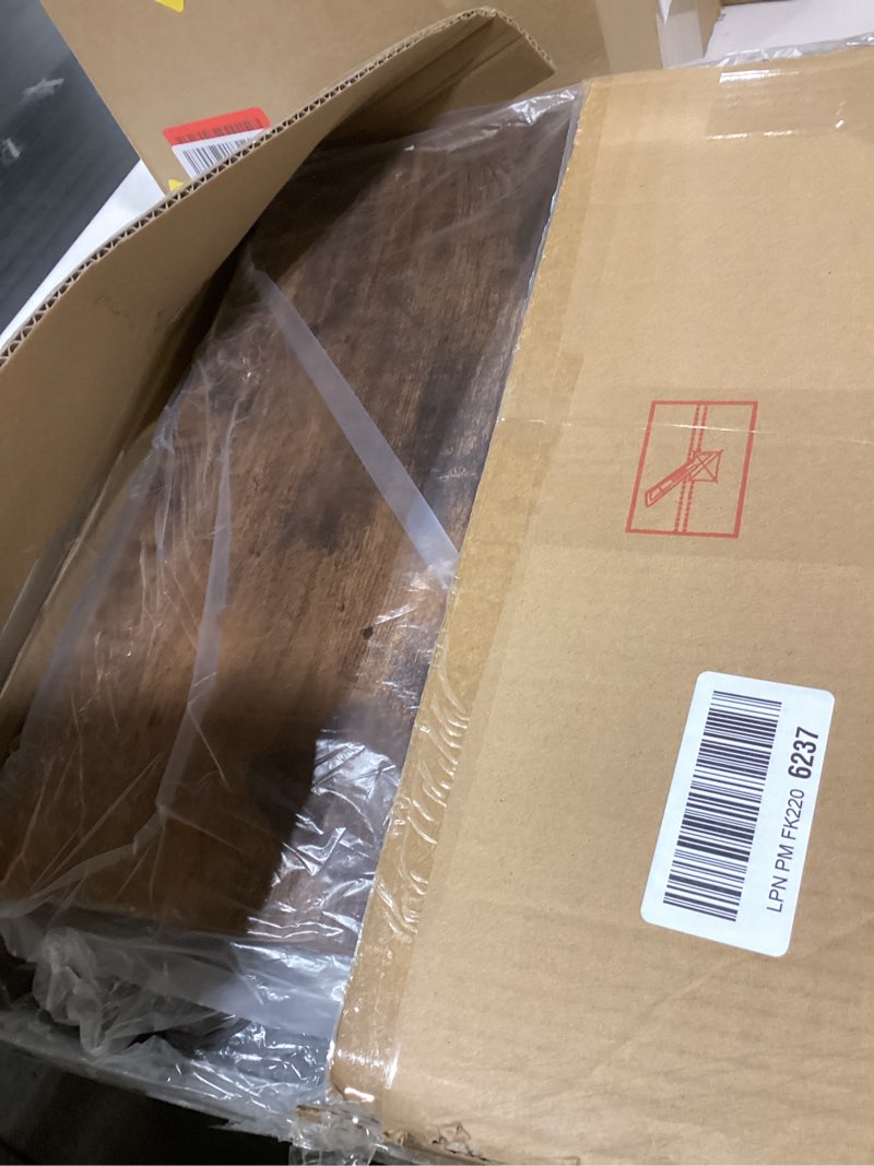 Condition photo showing As Is for QEEIG C Table Side Table Set of 2 Living Room Sets C Shaped Couch Tray End Tables Farmhouse, Rustic Brown (017-30BN) 11.8"W x 15.7"D x 25.6"H (2P) Brown