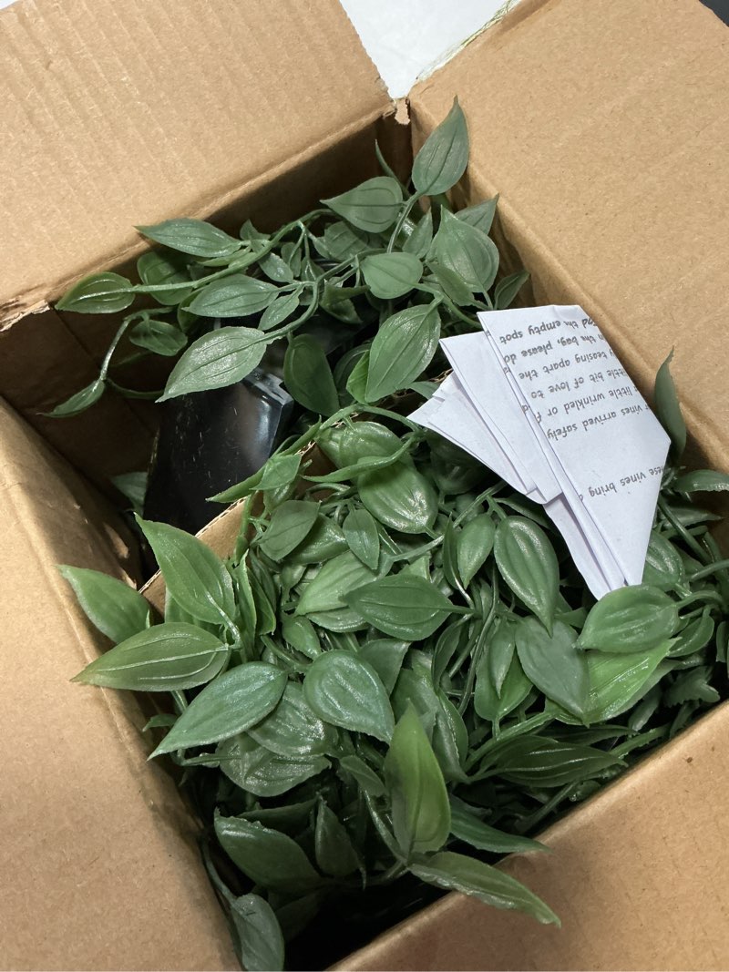 Condition photo showing Good Condition for artificial hanging plants,2 pack fake wall plants,faux mandala vines potted plant,plastic greenery with wall planter for indoor outdoor garden patio office décor 5.8"dia-wall planter 2