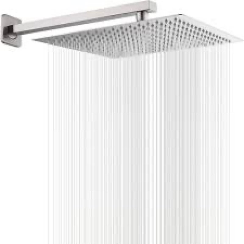 ggstudy rain shower head brushed nickel with extension arm 16 inch square shower head with 16 inch s