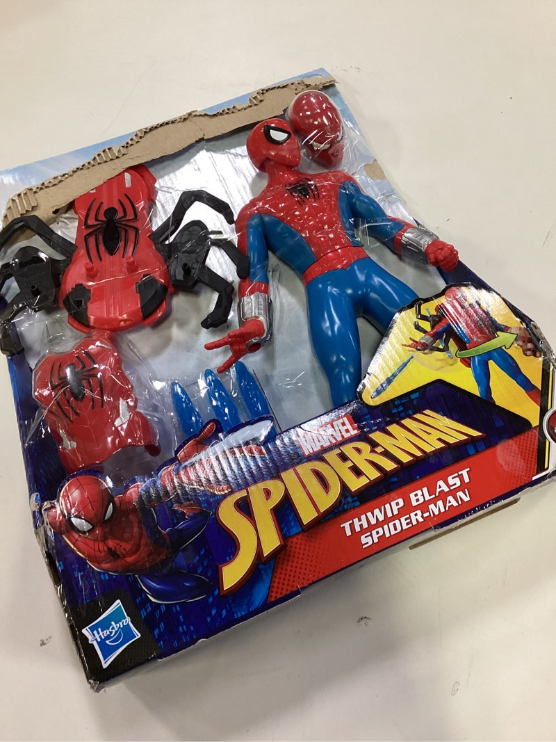 Condition photo showing Good Condition for Marvel Spider-Man Thwip Blast Spider-Man Action Figure with Accessories, 11-Inch-Scale Super Hero Toys for Kids Ages 4 and Up