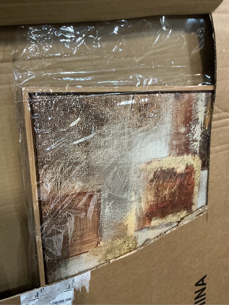 Condition photo showing Good Condition for ycprimer gold abstract wall art - extra large canvas wall decor for living room - modern grid minimalist picture artwok - oil painting print for bedroom office decoration 29×58inch 58"l x 29"w gold