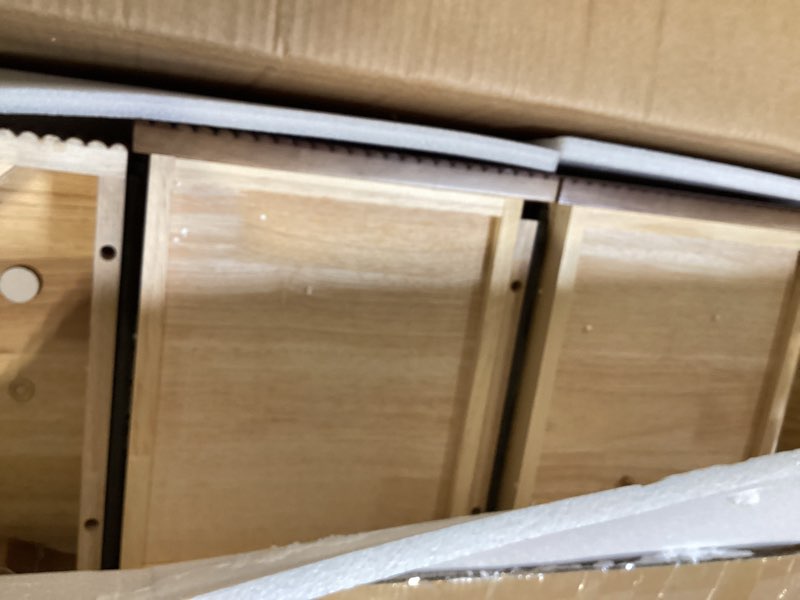 Condition photo showing Good Condition for 39.4'' Solid Wood Desk with 2 Drawers, Mid Century Modern Home Writing Office Small Wooden Desk ,Vintage Computer Table with Storage for Living Room, Bedroom, Fluted Design Walnut(Walnut, 39.4 Inch)