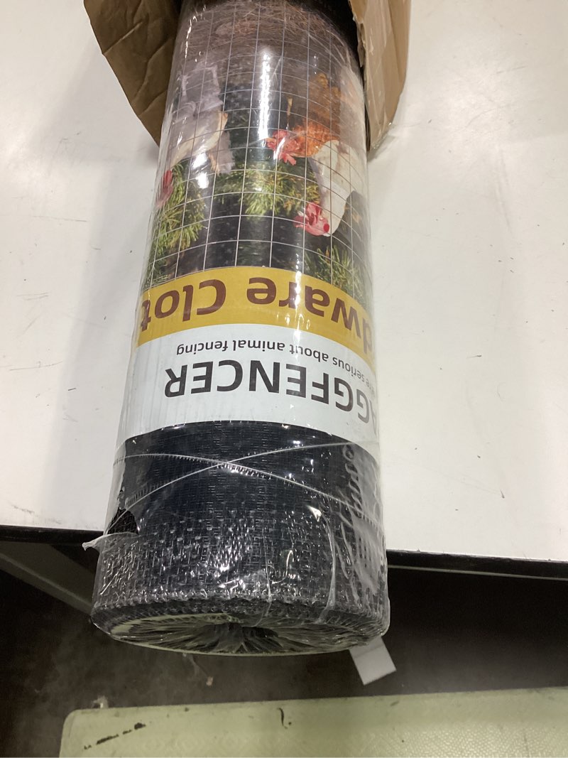 Condition photo showing New/Like New for 16in x 50ft black hardware cloth 1/8 inch 27ga pvc coated wire mesh vinyl coated galvanized wire mesh screen roll, welded metal chicken wire fencing, for garden plant fencing bee screen