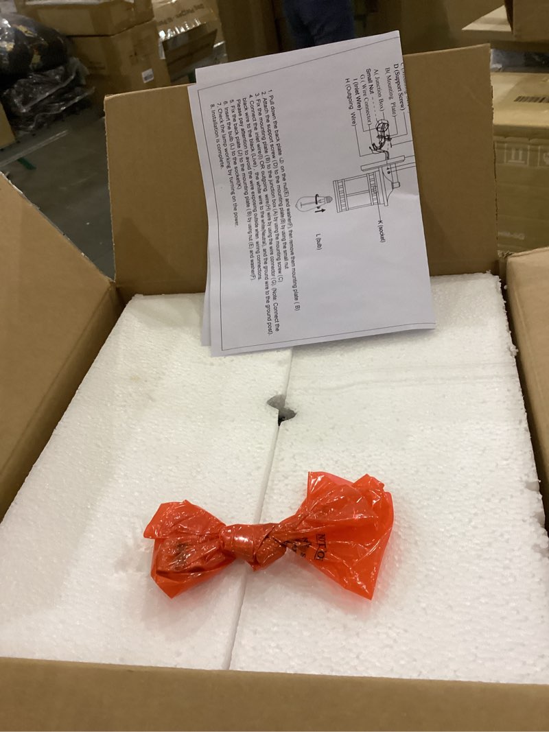 Condition photo showing New/Like New for Outdoor Wall Sconce, Farmhouse Outdoor Wall Light with Seeded Glass, Waterproof Exterior Lighting Fixture, Anti-Rust Outside Lantern Lamp for Patio Yard Hallway Doorway Garage (Black,16.7 Inch Height) Black-Seeded Glass Large-16.7 Inch Height